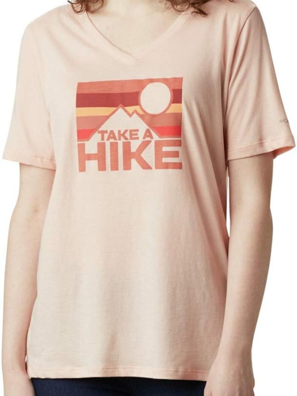 Columbia Womens Activewear Plus Size Relaxed V-Neck T-Shirt